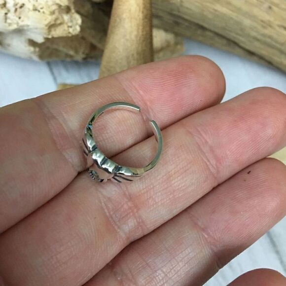Sterling Silver Elephant Head Toe Ring Midi Ring Pinky Ring Boho Ring - Picture 4 of 5